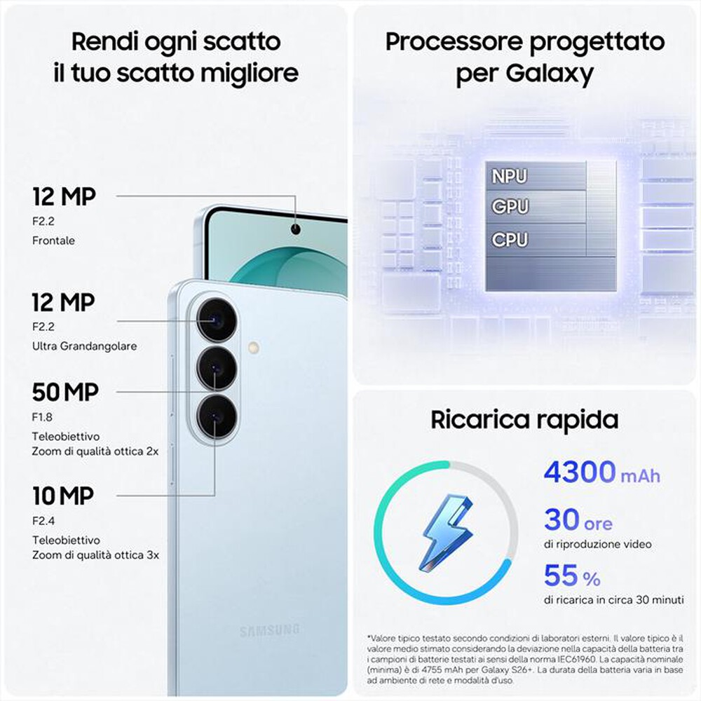 Immagine del prodotto SAMSUNG - Smartphone Galaxy S26 256GB/12GB-Cobalt Violet