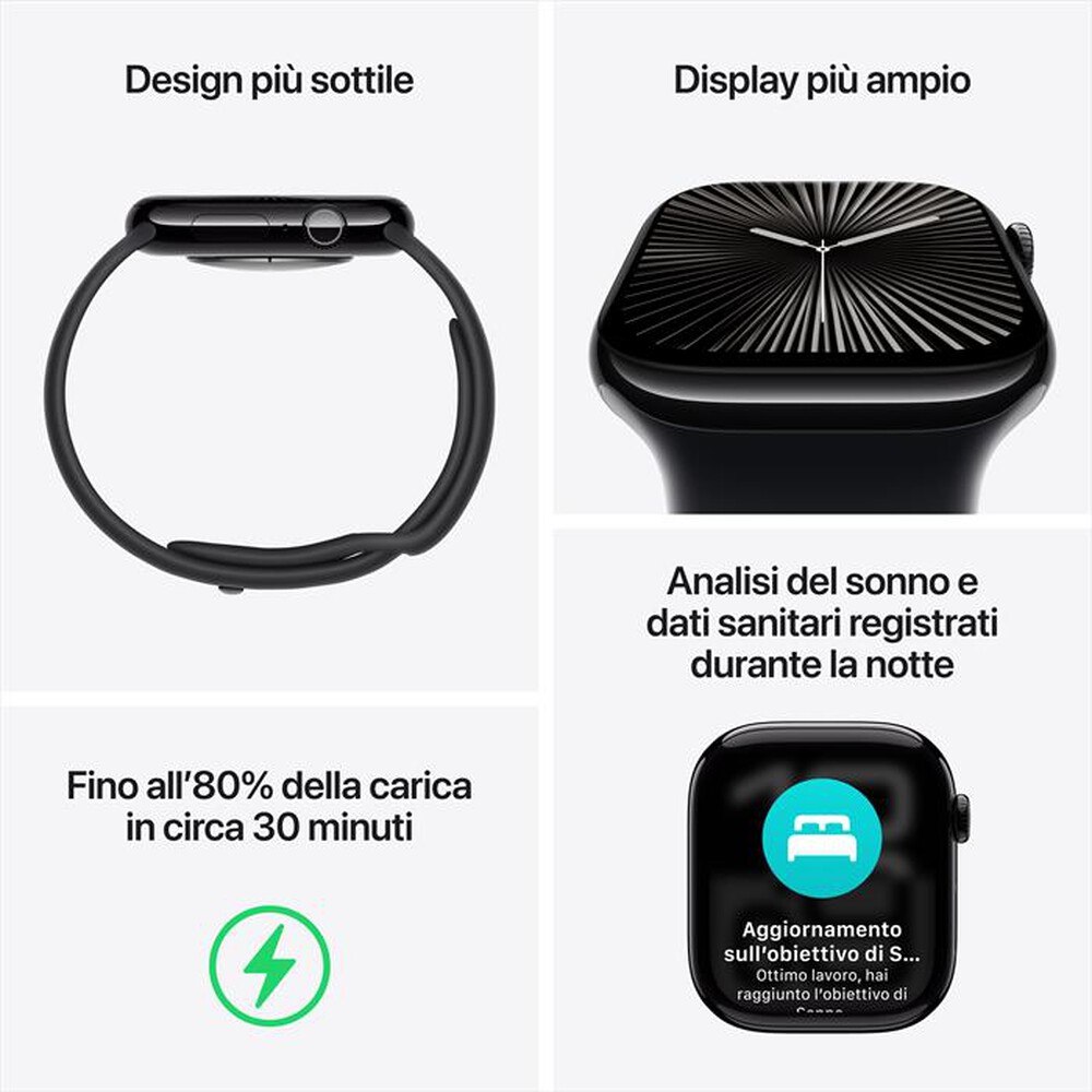 Immagine del prodotto APPLE - Watch Series 10 GPS 42mm Alluminio-Jet Black Sport Band Nero M/L