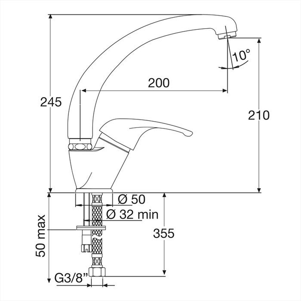 Immagine del prodotto GLEM GAS - Miscelatore monocomando con canna girevole MIXCWH-BIANCO OPACO