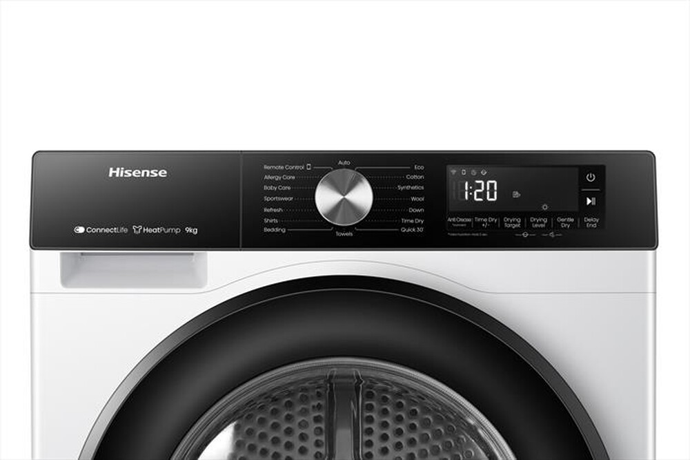 Immagine del prodotto HISENSE - Asciugatrice DH3S902BWCC 9Kg Classe C-Bianca/Nera