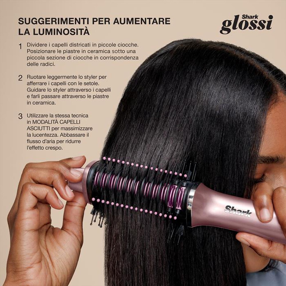 Immagine del prodotto SHARK - GLOSSI STYLER E SPAZZOLA LUCIDANTE AD ARIA CALDA-Rosa