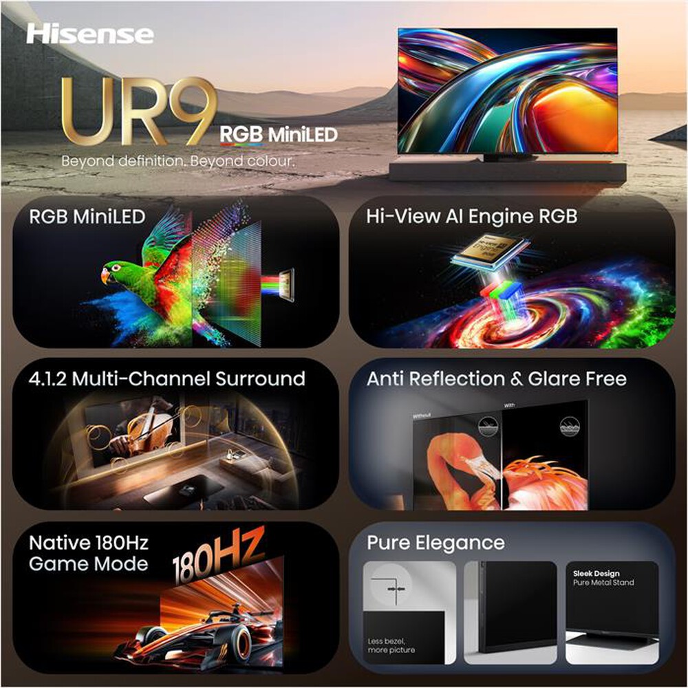 Immagine del prodotto HISENSE - Smart TV MINI LED 4K 75" 75UR9S-NERO