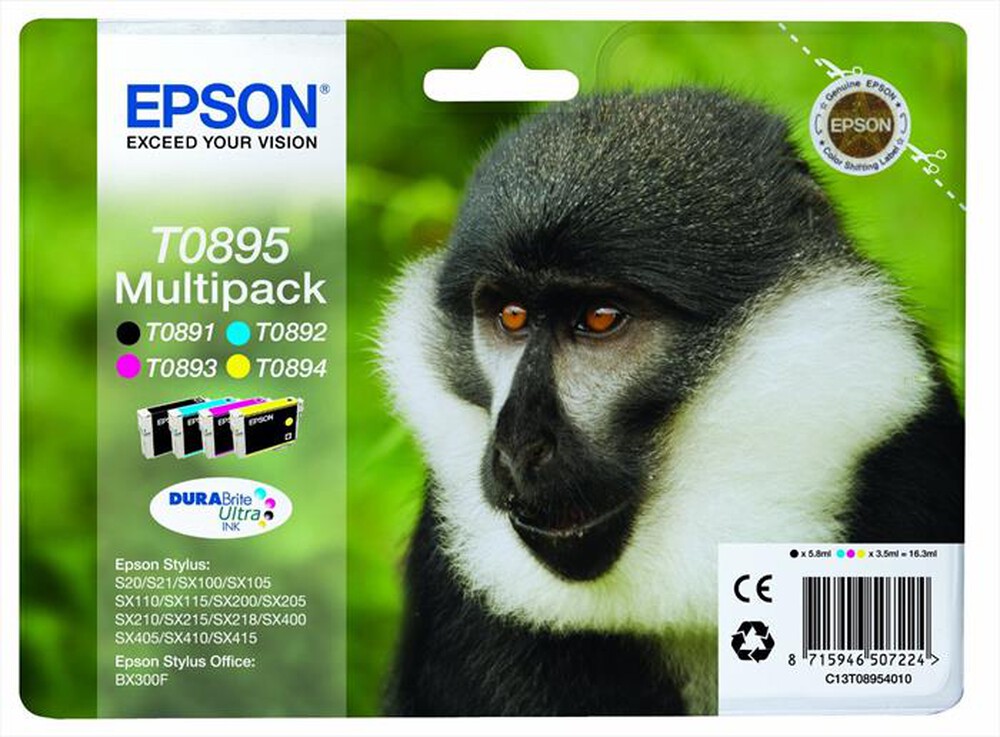Immagine del prodotto EPSON - Multipack 4 Cartucce Inchiostro T0895-Nero, ciano, magenta, giallo