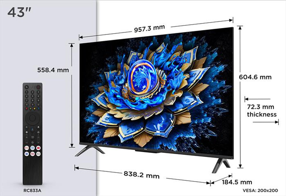 Immagine del prodotto TCL - Smart TV LED UHD 4K 43" 43T69C-Nero