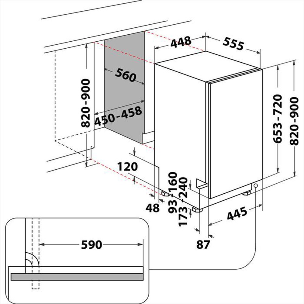 Immagine del prodotto INDESIT - Lavastoviglie incasso IN2IKE107 Classe E 10 copert