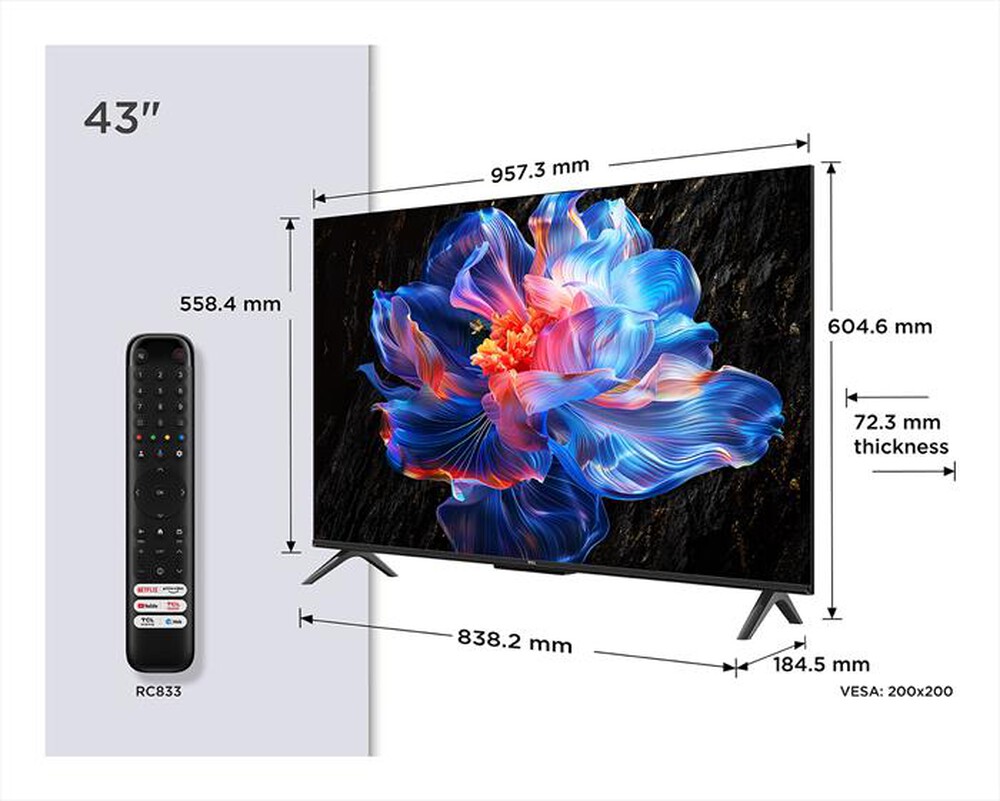 Immagine del prodotto TCL - Smart TV LED UHD 4K 43" 43P69K-Nero