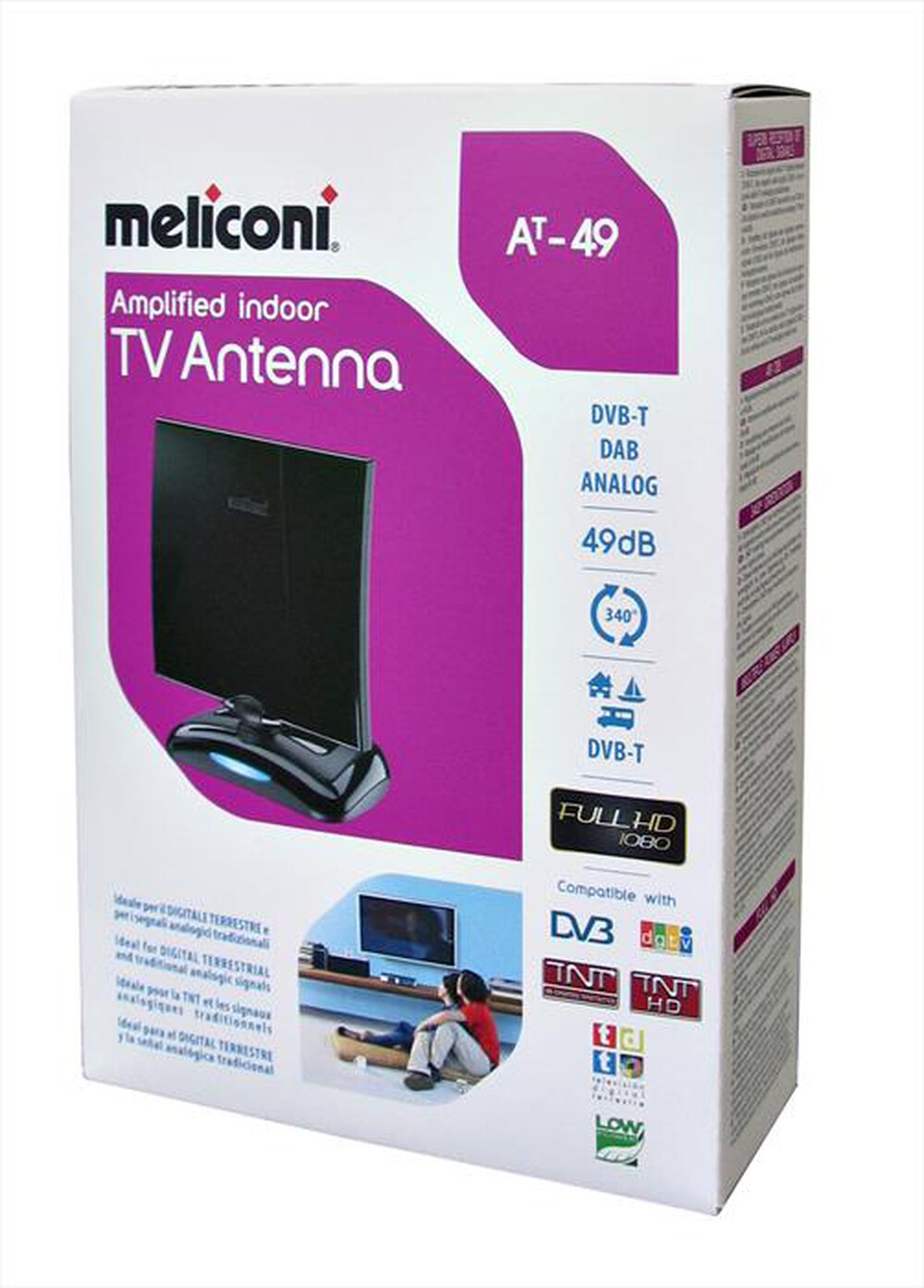 Immagine del prodotto MELICONI - AT49 - ANTENNA DA INTERNI AMPLIFICATA 49 DB-Nero