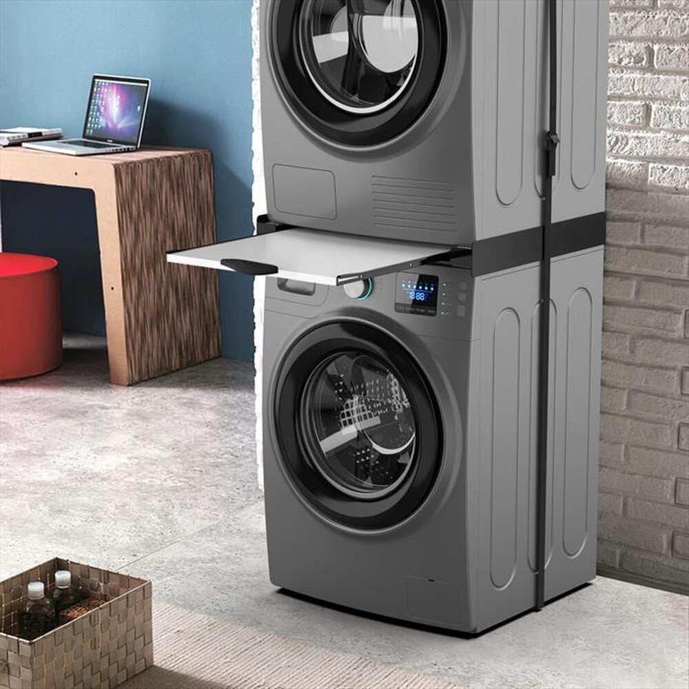 Immagine del prodotto MELICONI - Kit di sovrapposizione lavatrice TORRE DARK-Tecnopolimero Nero e legno gri