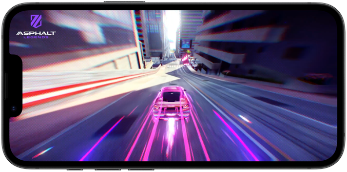 iPhone 17e, sul display la scena di un gioco con una gara automobilistica
